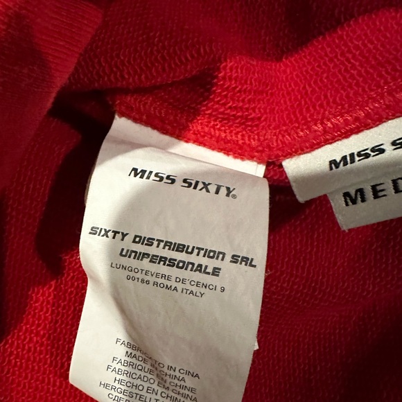 Miss Sixty Vibrant Red Sweatshirt Special edition from Italy store EUC… - Picture 7 of 9